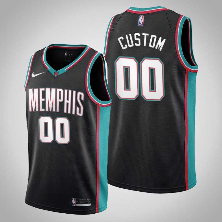 Men & Youth Customized Memphis Grizzlies #00 Black 20th Season Throwbacks Jersey